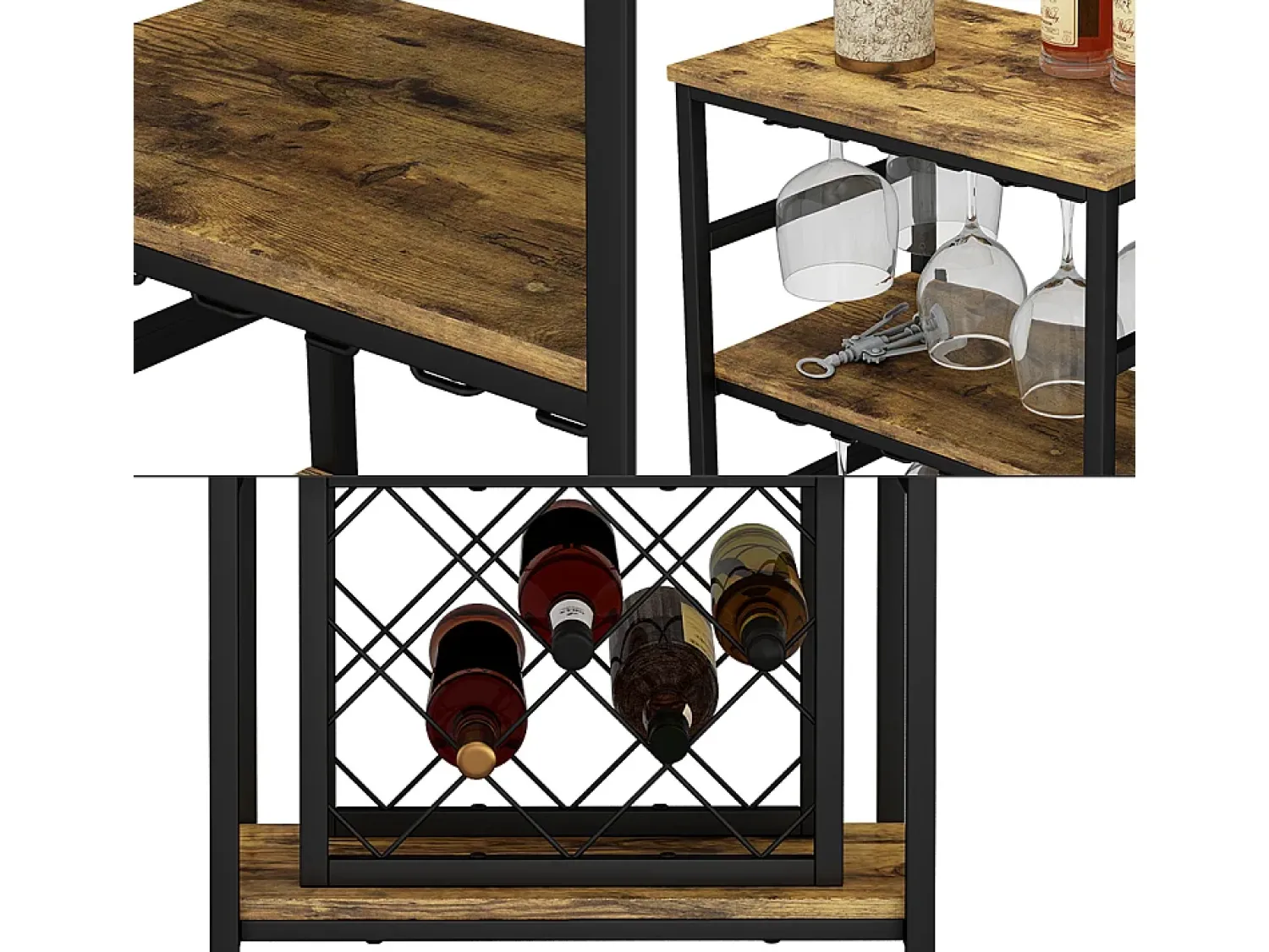 Acessórios De Arrumação|Acessório Vinho E Bar*Vicco Weinregal carvalho rústico 50x35x100 vela Natural escuro