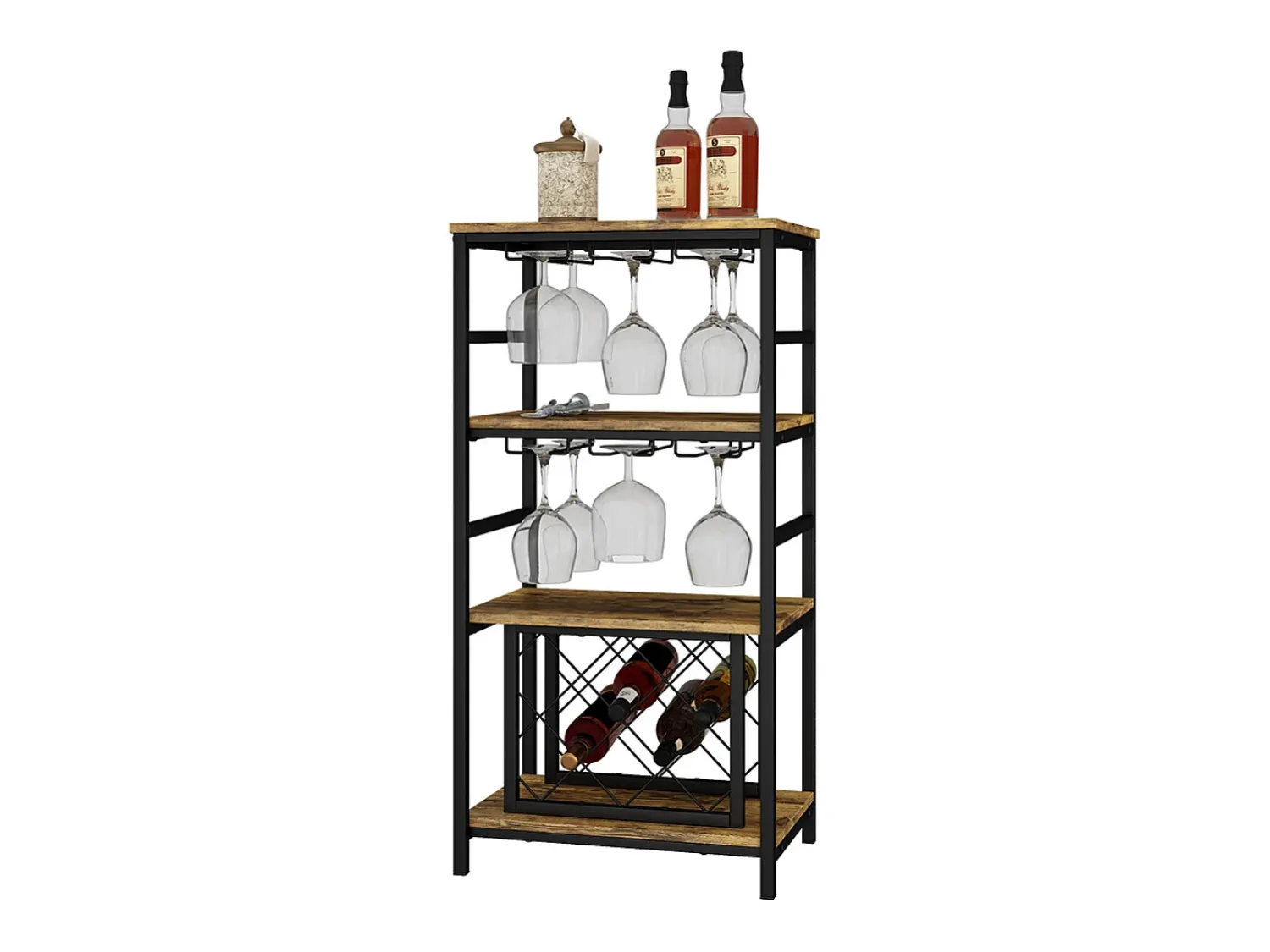 Acessórios De Arrumação|Acessório Vinho E Bar*Vicco Weinregal carvalho rústico 50x35x100 vela Natural escuro