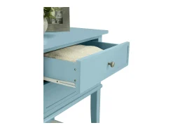 Mesa De Apoio|Dorel Home Westerleigh | Mesa de apoio com 1 gaveta em escuro - Pés e puxadores dourados Azul