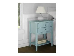 Mesa De Apoio|Dorel Home Westerleigh | Mesa de apoio com 1 gaveta em escuro - Pés e puxadores dourados Azul