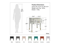 CosmoLiving by Cosmopolitan Westerleigh | Mesa de apoio com 2 gavetas em MDF^ Mesa De Apoio