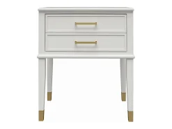 Mesa De Apoio*CosmoLiving by Cosmopolitan Westerleigh | Mesa de cabeceira com 2 gavetas em MDF Branco