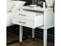 Mesa De Apoio*CosmoLiving by Cosmopolitan Westerleigh | Mesa de cabeceira com 2 gavetas em MDF Branco