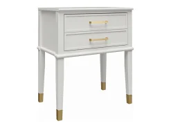 Mesa De Apoio*CosmoLiving by Cosmopolitan Westerleigh | Mesa de cabeceira com 2 gavetas em MDF Branco