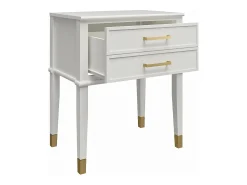 Mesa De Apoio*CosmoLiving by Cosmopolitan Westerleigh | Mesa de cabeceira com 2 gavetas em MDF Branco