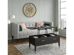 Mesa De Centro*CosmoLiving by Cosmopolitan Westerleigh | Mesa de centro com tampo elevatório em MDF Preto