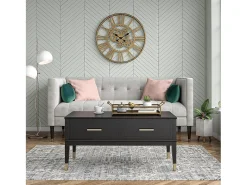 Mesa De Centro*CosmoLiving by Cosmopolitan Westerleigh | Mesa de centro com tampo elevatório em MDF Preto