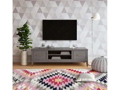 Sale CosmoLiving by Cosmopolitan Westerleigh | Móvel para TV com 2 portas em MDF Cinza Cinzento