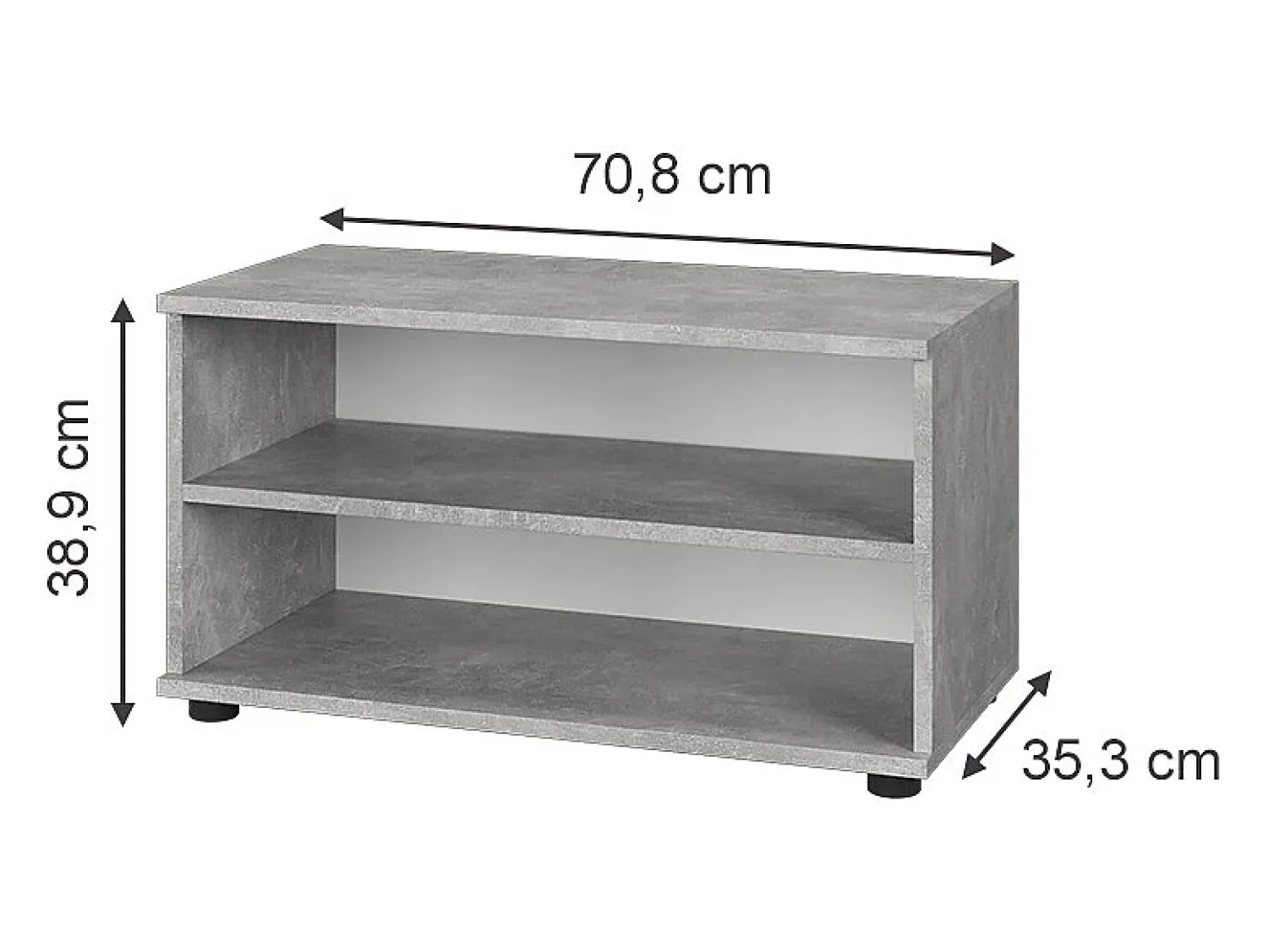 Vicco Wohnzimmerschrank betão 70.8x35.3x38.9 berno^ Prateleira