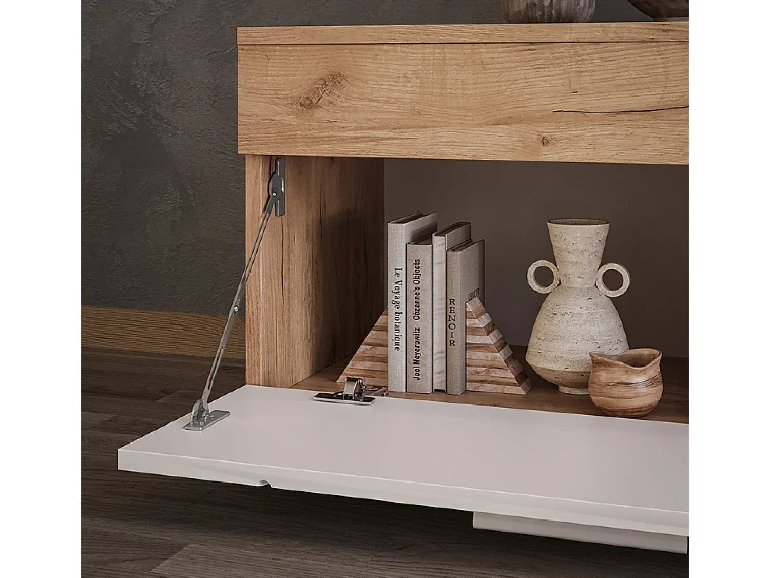 Prateleira*Vicco Wohnzimmerschrank carvalho goldkraft/branco 70.8x35.3x38.9 berno Natural escuro