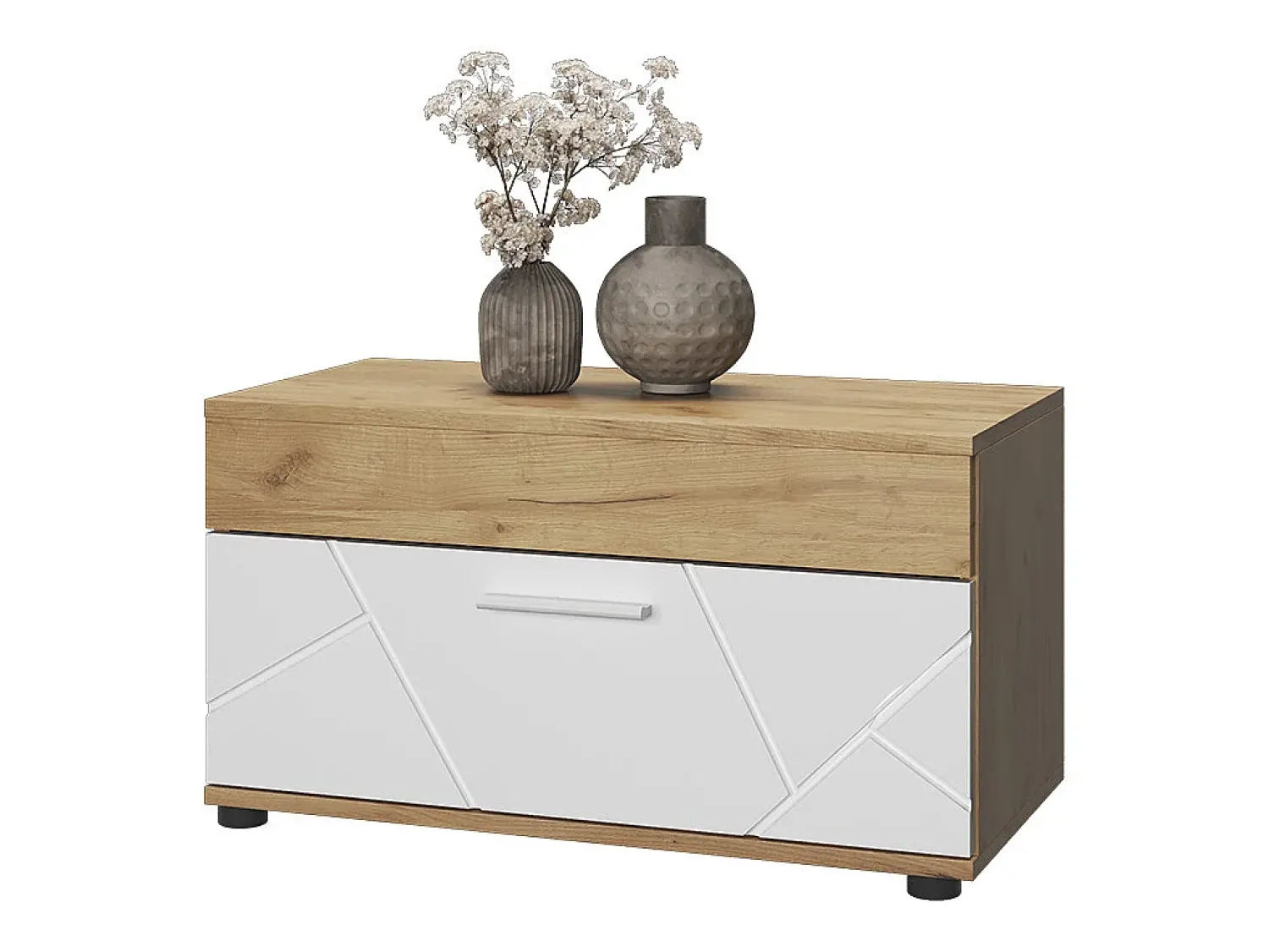 Prateleira*Vicco Wohnzimmerschrank carvalho goldkraft/branco 70.8x35.3x38.9 berno Natural escuro