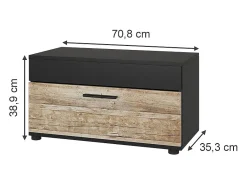 Prateleira*Vicco Wohnzimmerschrank carvalho /areia 70.8x35.3x38.9 berno Preto