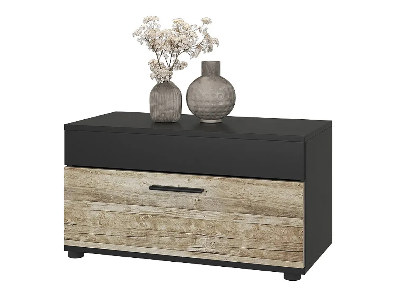 Prateleira*Vicco Wohnzimmerschrank carvalho /areia 70.8x35.3x38.9 berno Preto