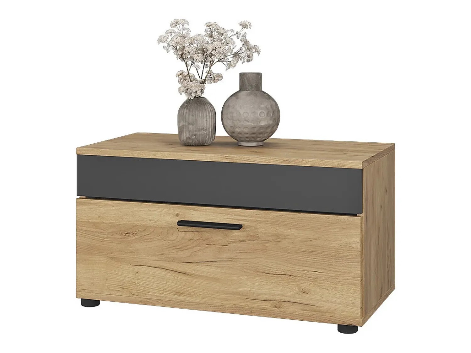 Prateleira*Vicco Wohnzimmerschrank carvalho goldkraft/antracite 70.8x35.3x38.9 berno Natural escuro