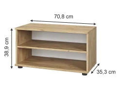 Prateleira*Vicco Wohnzimmerschrank carvalho goldkraft/branco 70.8x35.3x38.9 berno Natural escuro