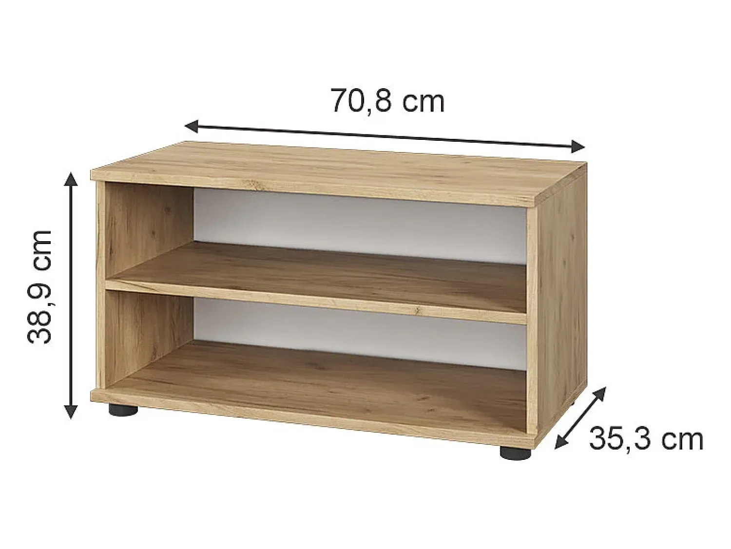Prateleira*Vicco Wohnzimmerschrank carvalho goldkraft/branco 70.8x35.3x38.9 berno Natural escuro