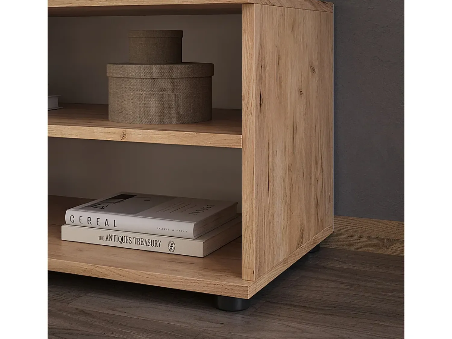 Prateleira*Vicco Wohnzimmerschrank carvalho goldkraft/branco 70.8x35.3x38.9 berno Natural escuro