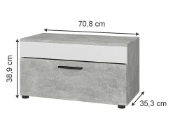 Vicco Wohnzimmerschrank concreto/branco 70.8x35.3x38.9 berno^ Prateleira