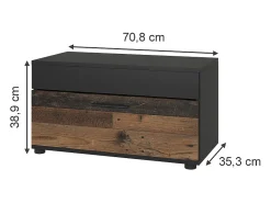 Clearance Vicco Wohnzimmerschrank /estilo antigo 70.8x35.3x38.9 berno Preto