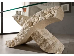 Mesa De Centro* Xenon - Mesa de centro (120 x 70 - Transparente) em vidro temperado Bege