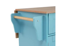 Móvel De Arrumação* 129x46x91,5cm Carrinho de cozinha, carrinho de sala de jantar, bancada dobrável, armário de arrumação, Azul