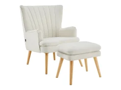 Poltrona|Loft24 Zenia | Cadeira de acento estofada em PU Creme Branco