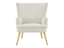 Poltrona|Loft24 Zenia | Cadeira de acento estofada em PU Creme Branco
