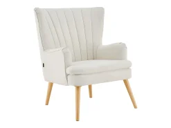 Poltrona|Loft24 Zenia | Cadeira de acento estofada em PU Creme Branco