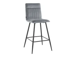 Banco|Loft24 Zeta | Conjunto de 2 banquetas de bar em veludo cinza Cinzento